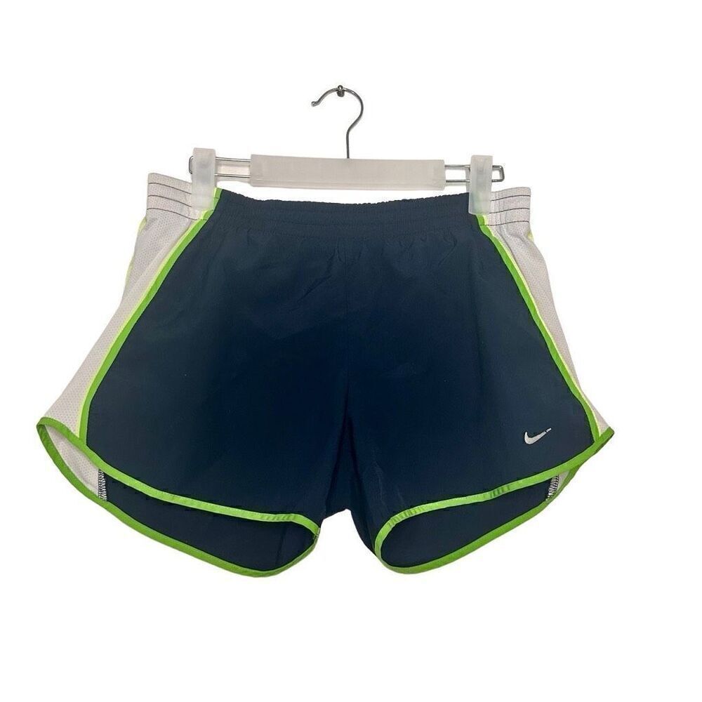 Nike Dri-Fit Elastic Waist Colorblock Athletic Running Shorts Black White Small